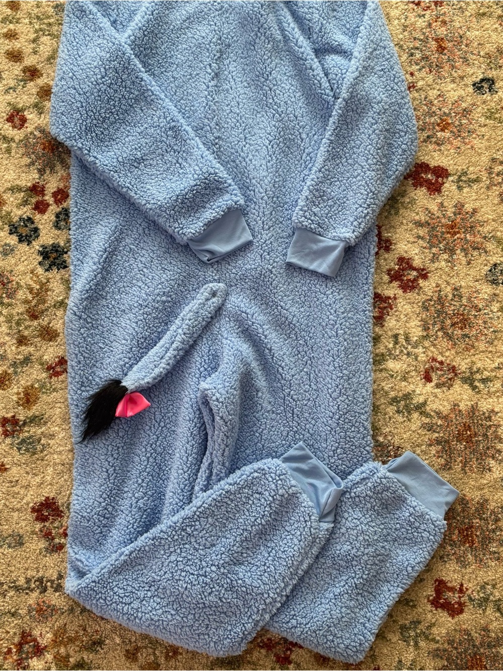 Women’s Disney Eeyore Blue Plush Hooded Onesie Pajamas - Picture 5 of 6